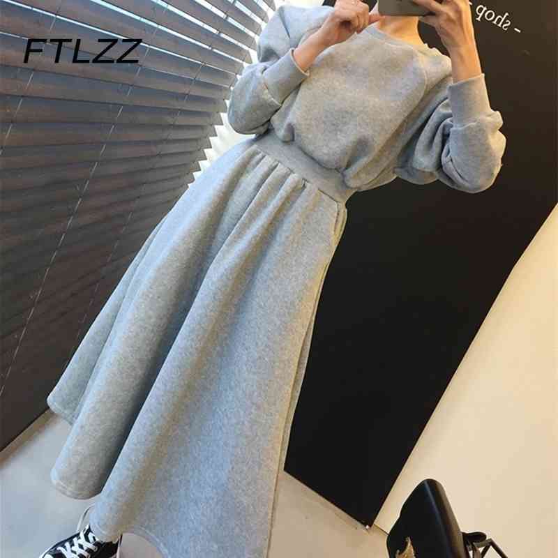 

Women Casual Dress Fashion Spring Autumn Long Sleeve Slim A Line Vintage es Woman Korean Midi Vestidos Mujer 210602, Black