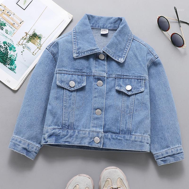 

Jackets Toddler Autumn Denim Jacket, Button-down Flower And Letter Print Long Sleeve Lapel Cardigan, Blue;gray