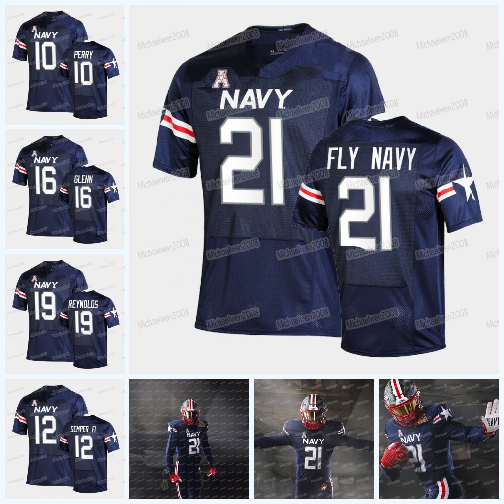 

NCAA Navy Midshipmen Navy Fly Navy Rivalry Football Jersey Isaac Ruoss Jamal Glenn Semper Fi Malcolm Perry Tai Lavatai Bijan Nichols Mike Wahle Joe Cardona, Men