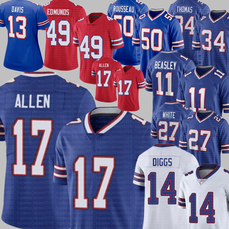 

17 Josh Allen 14 Stefon Diggs Jersey Cole Beasley Bill Jerseys White Tremaine Edmunds Jim Kelly Gregory Rousseau Poyer Royal Thomas S-XXXL Any name 11 Men WOMEN Youth, Youth {s-xl} bier