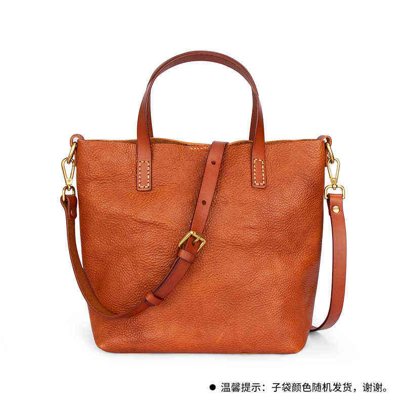 

Leather women's bag cowhide tree cream leather large capacity fashion Single Shoulder Tote Hand msenger