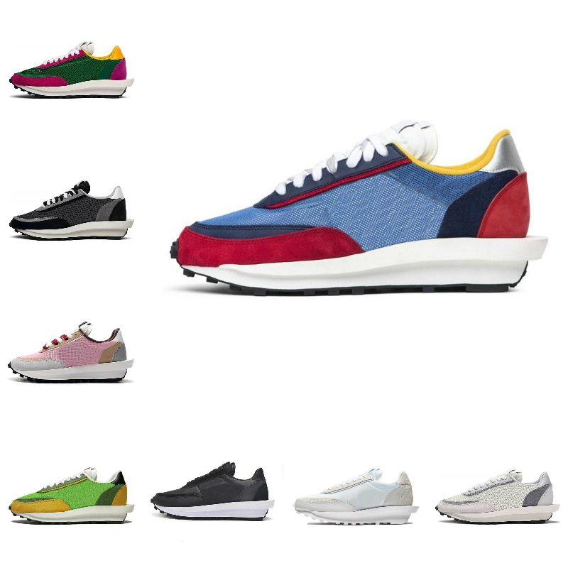

2021 Mens Running Sports Shoes Fashion LDV Waffle Women Waffle Racer Black White Nylon Summit Multi Pine Green Trainers Varsity SNEAKERS Y15s