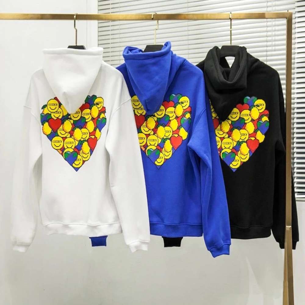 

Xoxogoodboy New Smiley Love Print Couple Hoodies Oversized Hoodie Men Truien Hooded Sweatshirts Women Clothing, White