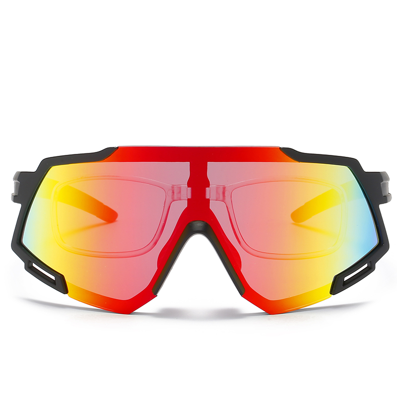 

Personality Futuristic Conjoined Sunglasses Men's Oversized Frame Showing Face Small Sun glasses Women's Trendy Driving Riding Glasses