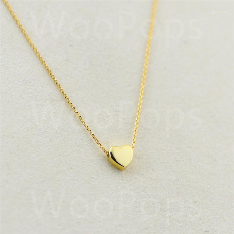 

100% 925 Sterling Silver Jewelry For Women Gold Color Heart Pendant Necklace Fit European Style With High Quality Chains