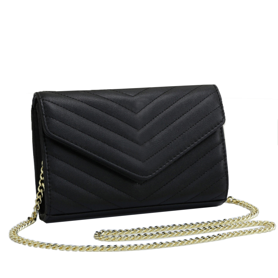 

Luxury Designer Classic Evening Bags Wallets Gold Chain Shoulder Bag With Six Colors Handbag Ladies Cross Body Fashion Messenger Clutch HQY2068, Black