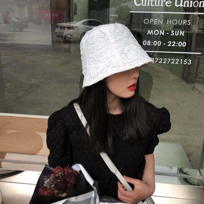 

Wide Brim Hats 1Pc Fashion Lady Bucket Sun Hat Cotton Graceful Fisherman Cap Casual Panama Women Girl Outdoor Sunscreen, Black