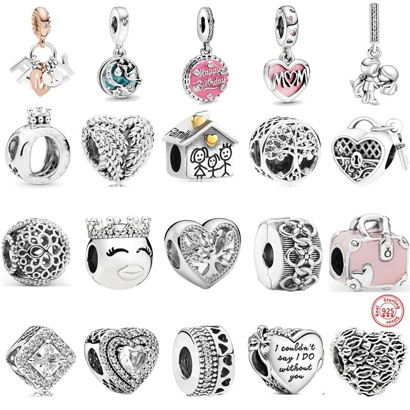 

Other Friends Heart & Key Family Mom Dangle Beads Fit Original Charms Silver 925 Bracelet Women Jewelry