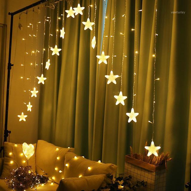 

Party Decoration 300cm Lights 220V Star LED Curtain String Lighting For Home Bedroom Wedding Garland
