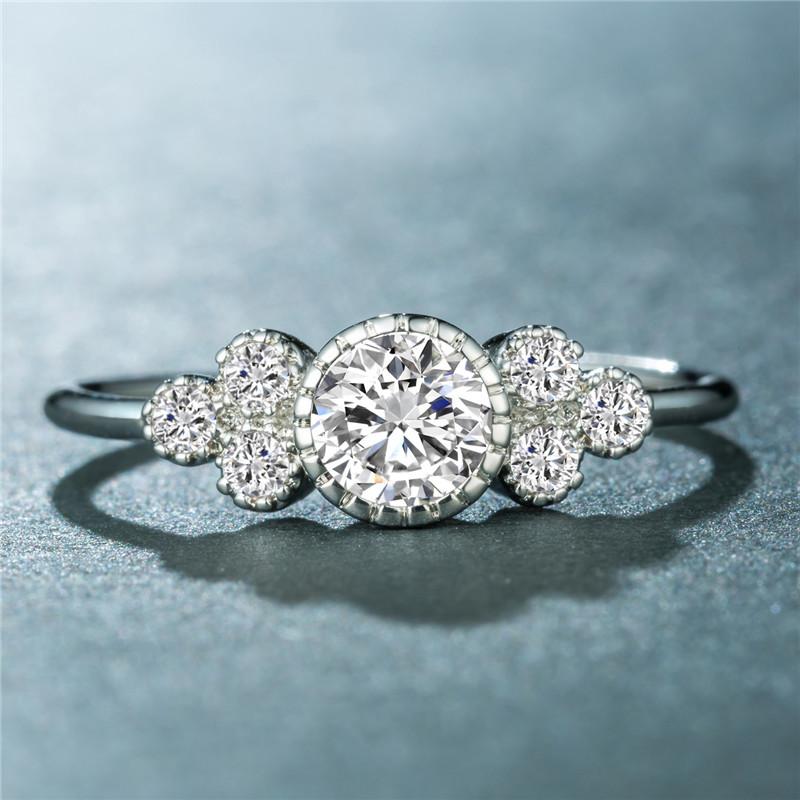 

Wedding Rings Stainless Steel Women's Female Engagement Ring Natural Stone