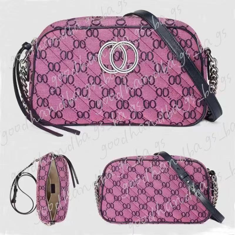 

High Quality 6 colores Womens Soho Disco Bag Light Marmont Multicolor small Canvas shoulder bags Handbags Silver Chain Crossbody Messenger Purse Wallet #51688, Red
