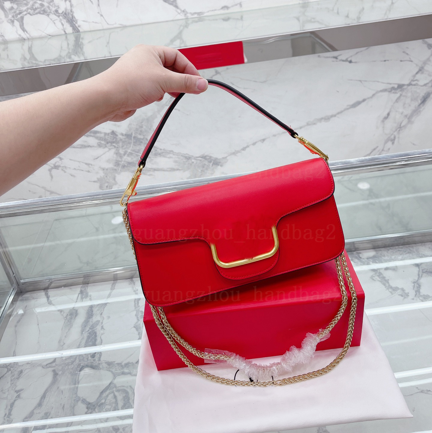 

Designer Woman Bags Fashion Corssbody Chain Bags Genuine Leather Artwork Shoulder Bag Large V Letter Hardware Five Color Women Flip Purse, Color7