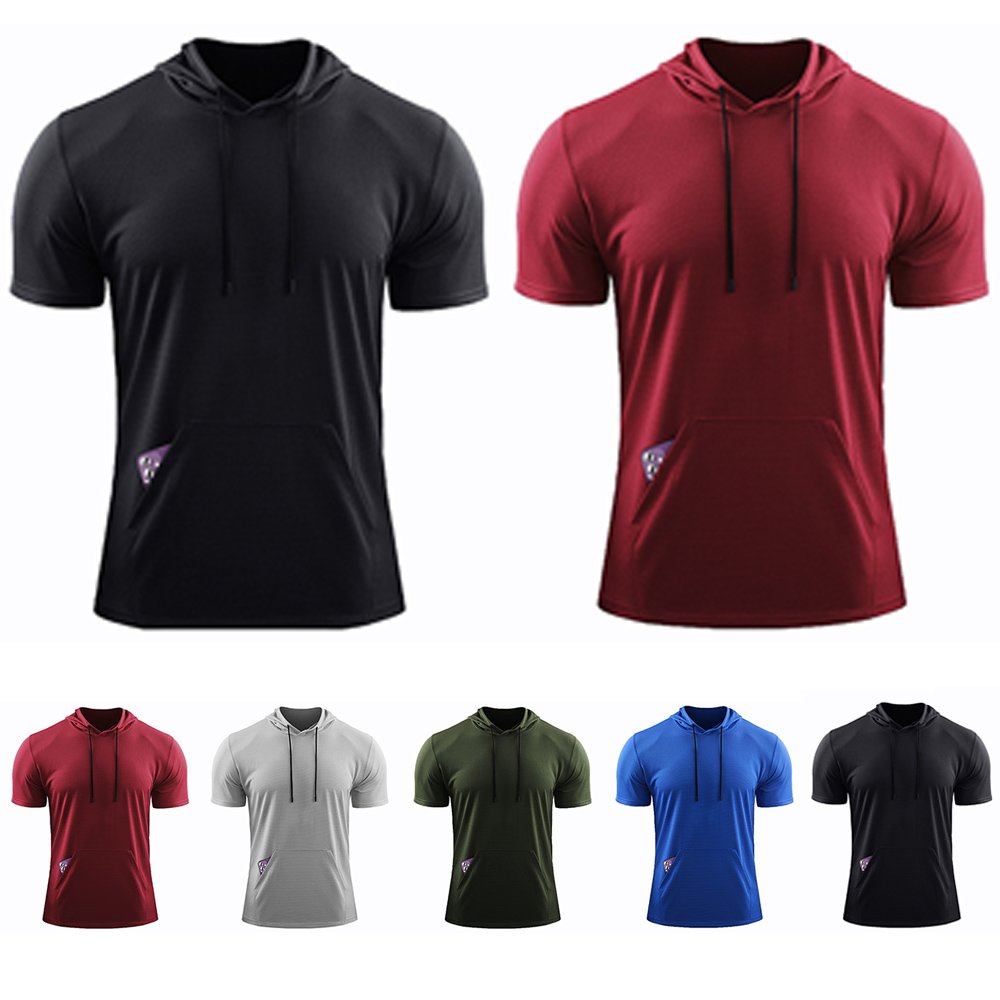 

Mens short-sleeved pocket T shirt men's quick-drying jacket running training polos Tights top loose sports sweater fitness quality Pullover clothes, I need look other product
