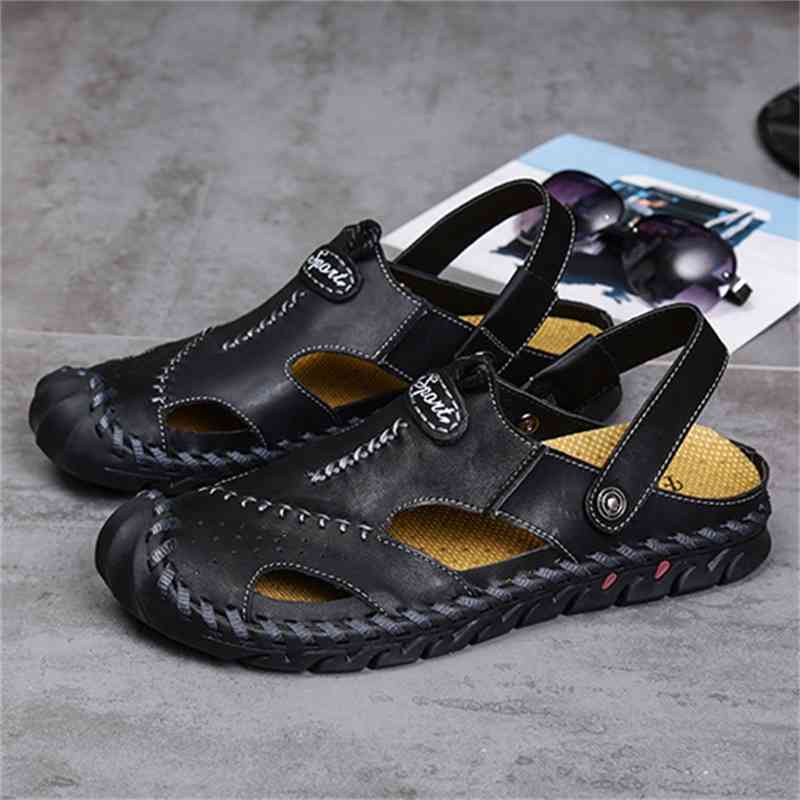 

Slippers Two Baotou outdoor beach shoes men's summer sandals casual breathable large size 48 X43X, 1# shoe box