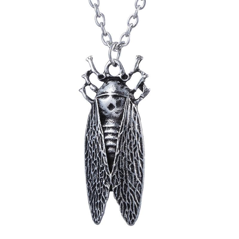 Pendant Necklaces Gothic Cicada Charm Necklace Vintage Insect Fashion Alloy Lover Gifts Drop-image-708540577