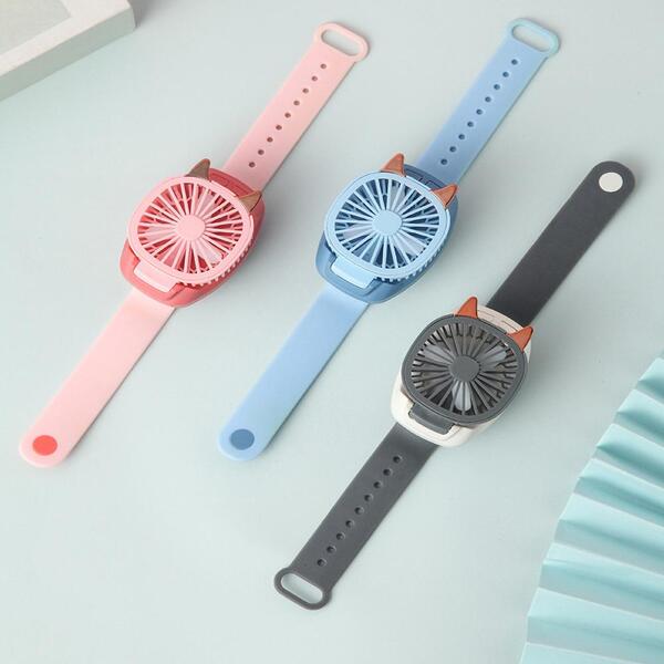 

Cooling Mini Watch Fan Handheld Student Creative Rotatable Detachable Rechargeable USB Charging Wrist Mute Summer Fans For Indoors Outdoors