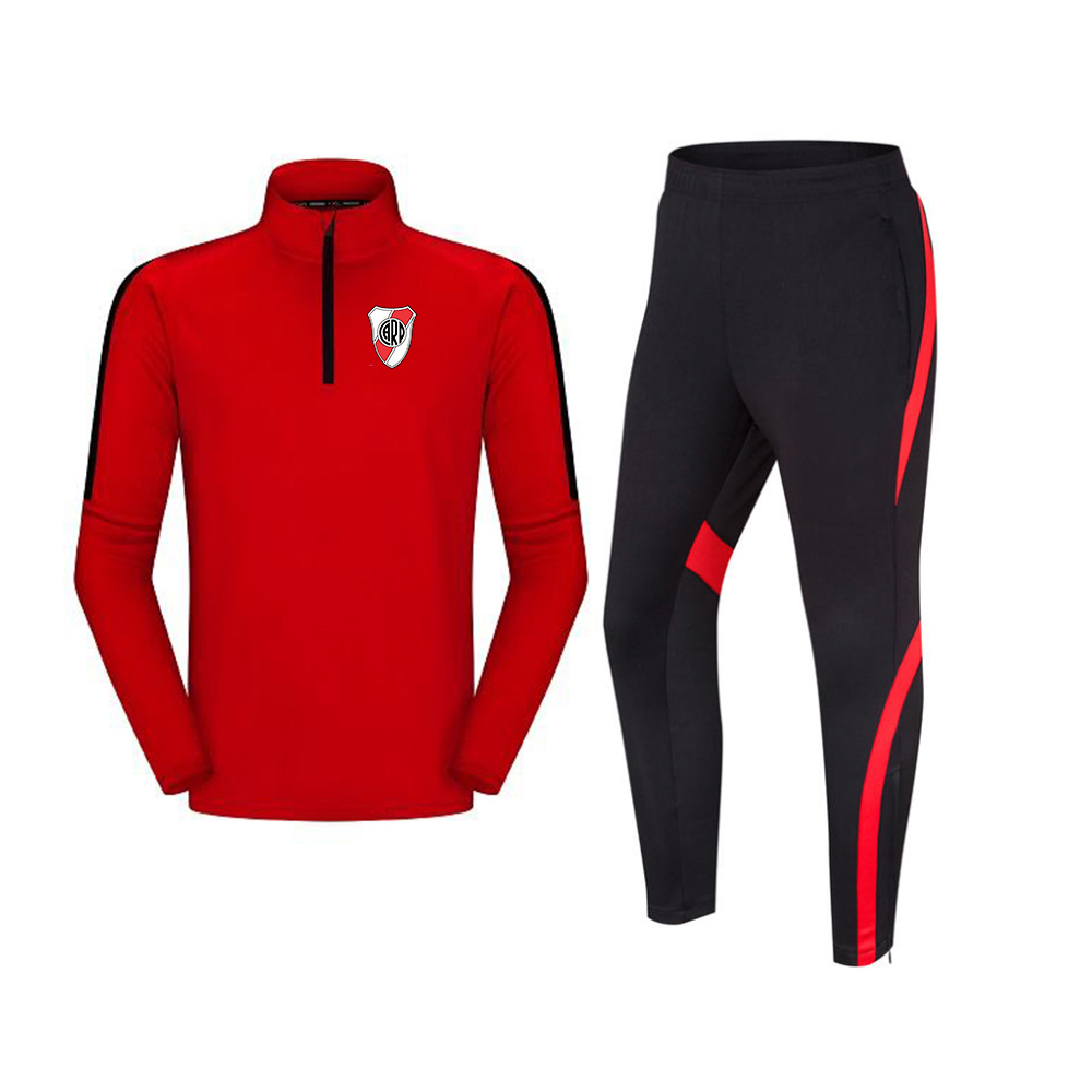 

Club AtlÃ©tico River Plate Breathable men's football loose and comfortable outdoor running training suit Autumn Winter Soccer Tracksuits, Black;blue