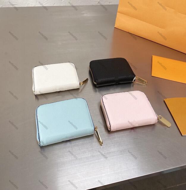 

Designer High Leather Short Wallets for Women 4 Colors Luxury Letter business Mini Clutch Coin purse Pastel Wallet classic Flower Card Case Holder purses, Box