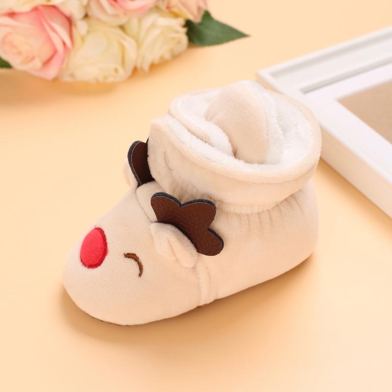 

Boots Baby Winter Infant Toddler Born Cute Cartoon Elk Shoes Girl Boy Soft Sole First Walkers Warm Snowfield Booties Boot, Black;grey