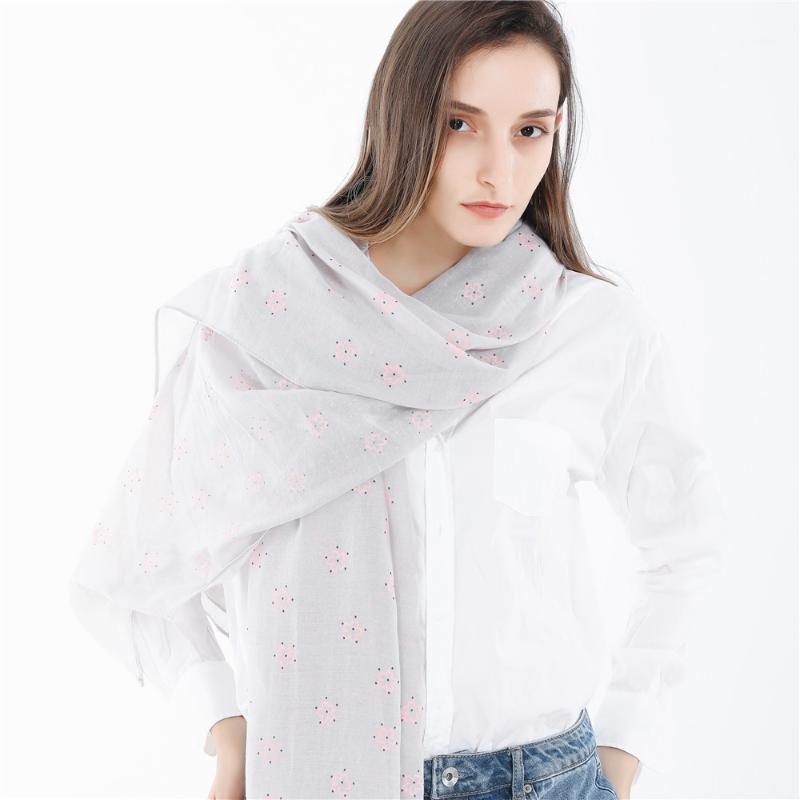 

Scarves 190*90cm Cotton Linen Voile Scarf Autumn Winter Men Foulard Square Hijab Ladies Shawl Wrap Muffler Pareo Female, Blue;gray