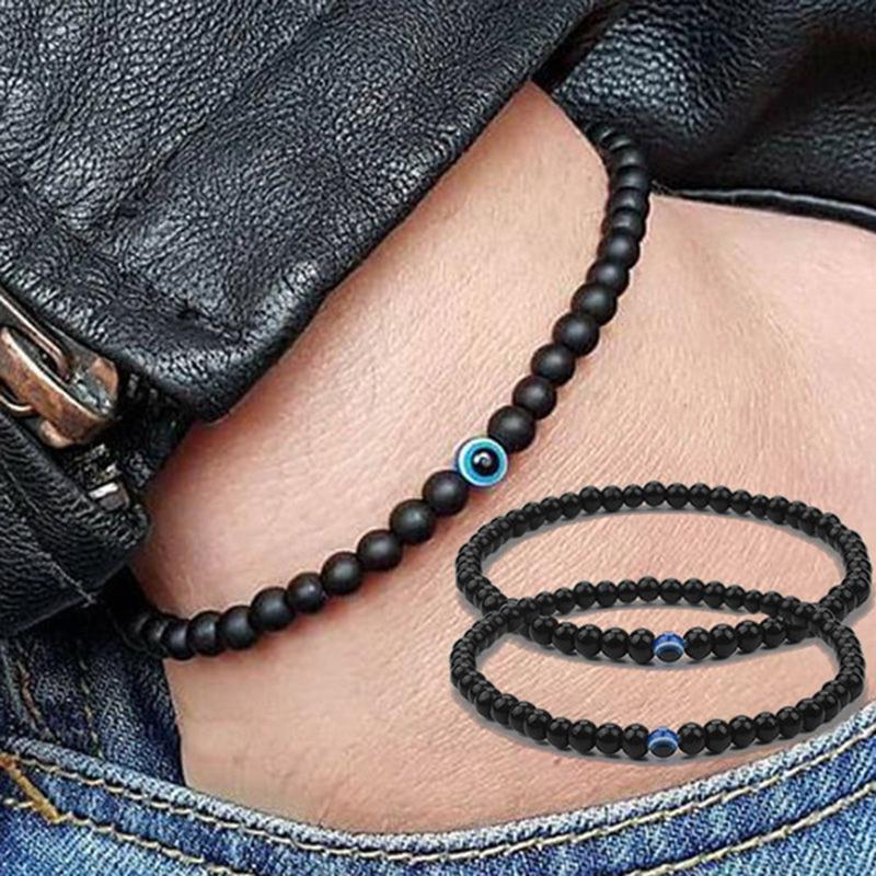

Other 2021 Turkish Lucky Evil Eye Bracelets Black Beaded Bracelet Men Women Handmade Jewelry Charm Female