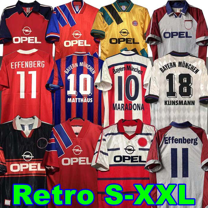 

91 92 93 94 95 96 97 98 99 retro jersey 00 01 02 SANTA CRUZ DAEI PAPIN ELBER zickle LIZARAZU EFFENBERG SCHOLL Matthaus Klinsmann Bayern football shirts MARADONA Munich, Away adult