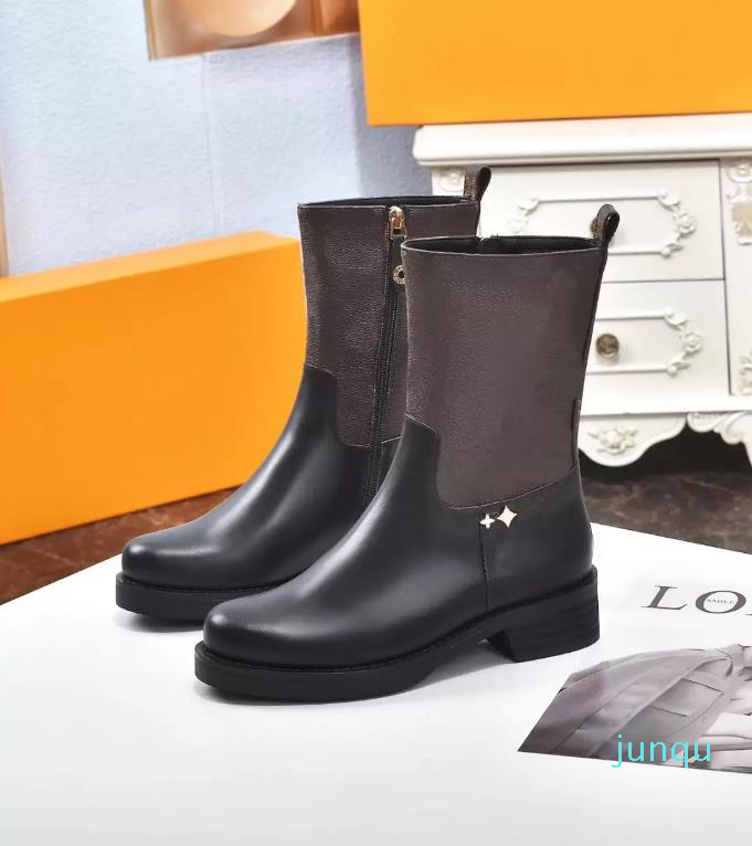 

2022 New womens designer Leather Women boots Desert Boot real leathers coarse Winter designers shoes Designer Heels, Color:1