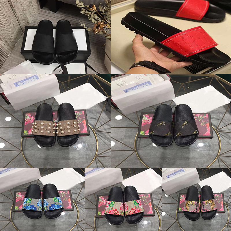 

Designer Men Women Slippers Rubber Sandal Flat Blooms Shoes Beach Outdoor Flip Flops Flower With Box 35-48, 12