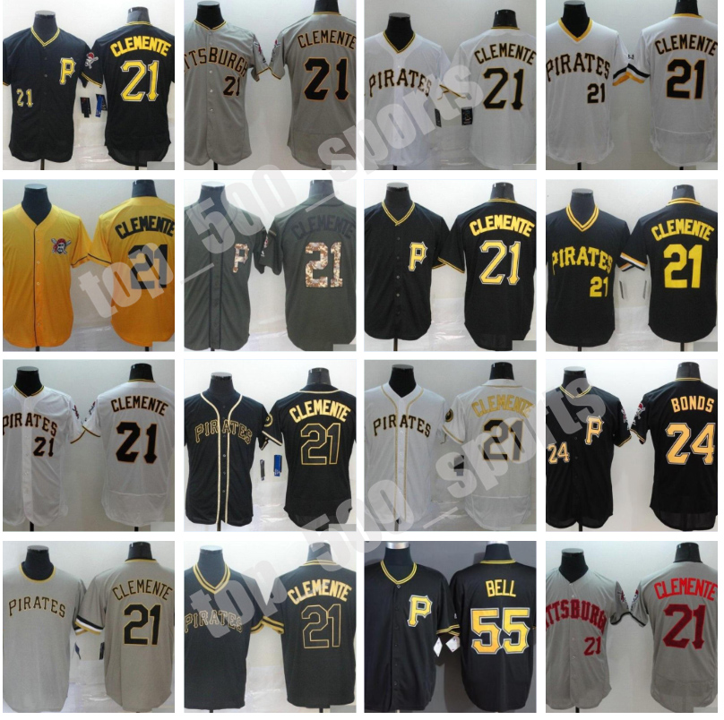 

Custom 21 Roberto Clemente Jersey 32 Henry Davis Starling Marte Francisco Cervelli Kent Tekulve JOSH BELL CHRIS ARCHER Gregory Polanco Baseball Jerseys, Colour 1