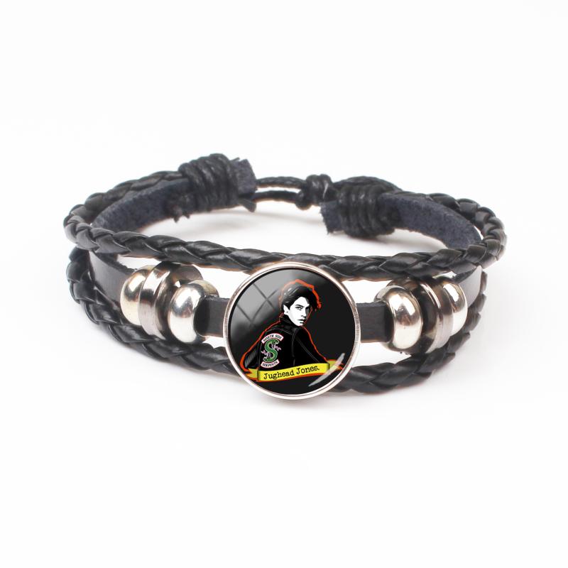 Charm Bracelets 2021 Jughead Leather Bracelet Riverdale Pendant Mystery Glass Dome Po Black Craft Jewelry-image-710879388