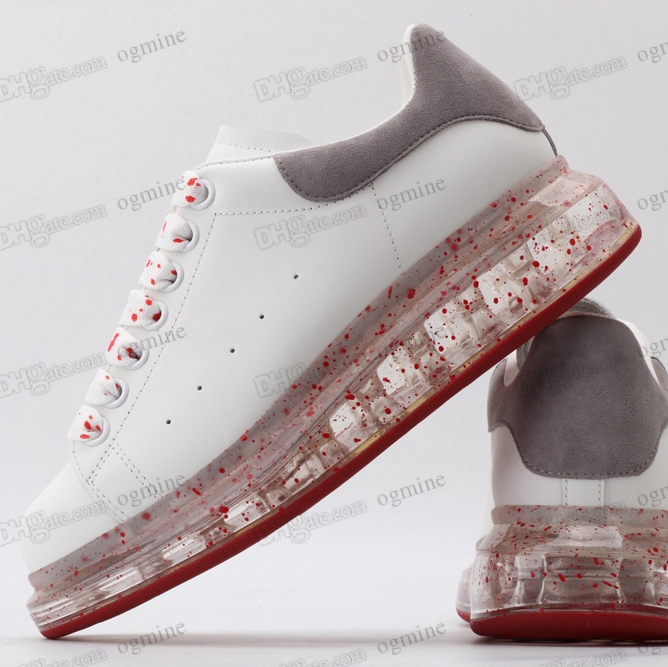 

[With Box] Fashion Men Shoe Top Quality Women Leather Lace Up Platform Oversized Sole Sneakers White Black mens womens velvet suede Casual Shoes 35-46 With OG TAG #2021#, Hello