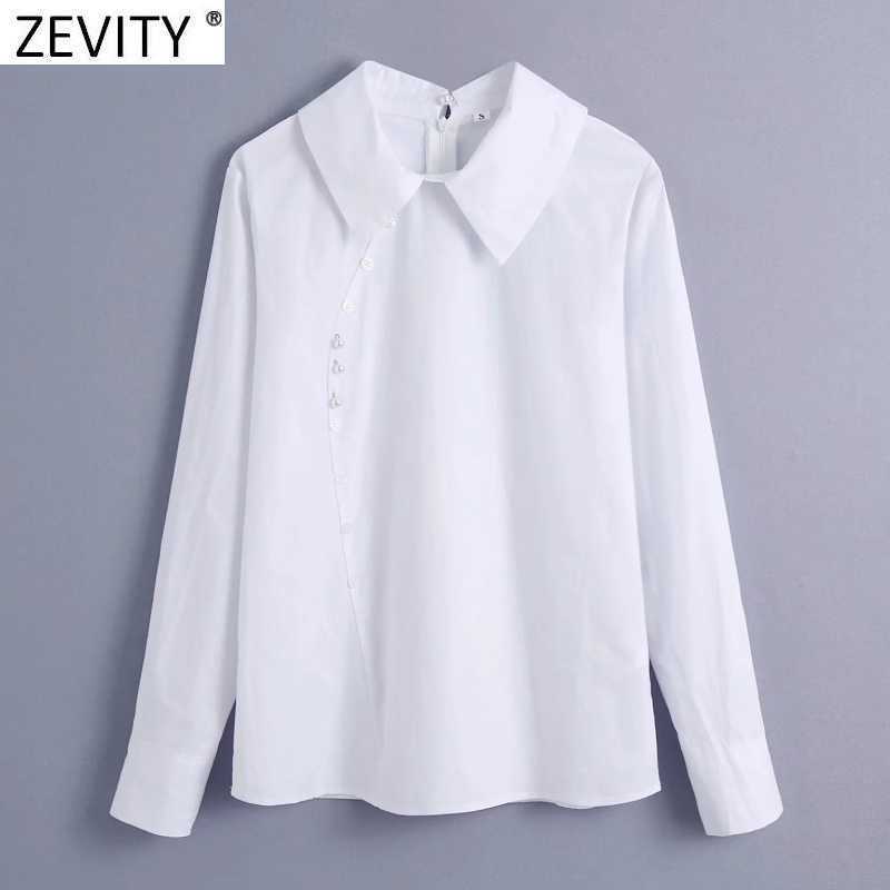 

Zevity Women National Style White Blouse Lady Long Sleeve Beading Kimono Female Casual Court Shirt Chic Blusas Tops LS9217 210603, As pic ls9217bb