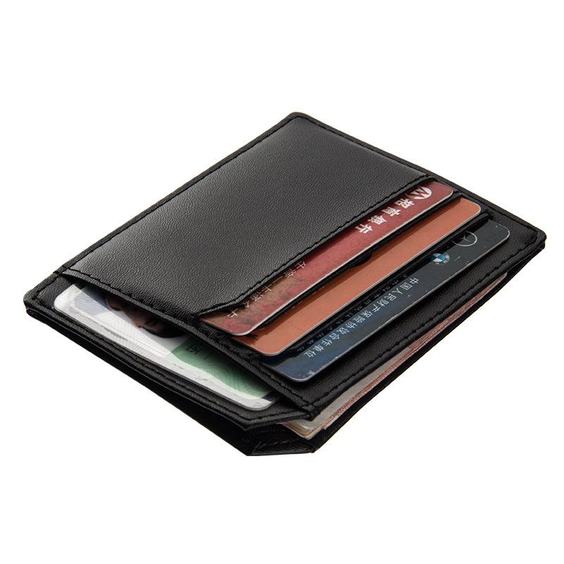 

Card Holders PU Leather Slim Men Ultra Thin Driver License Credit Holder Small Wallet For Male Change Pocket Case, Blcak