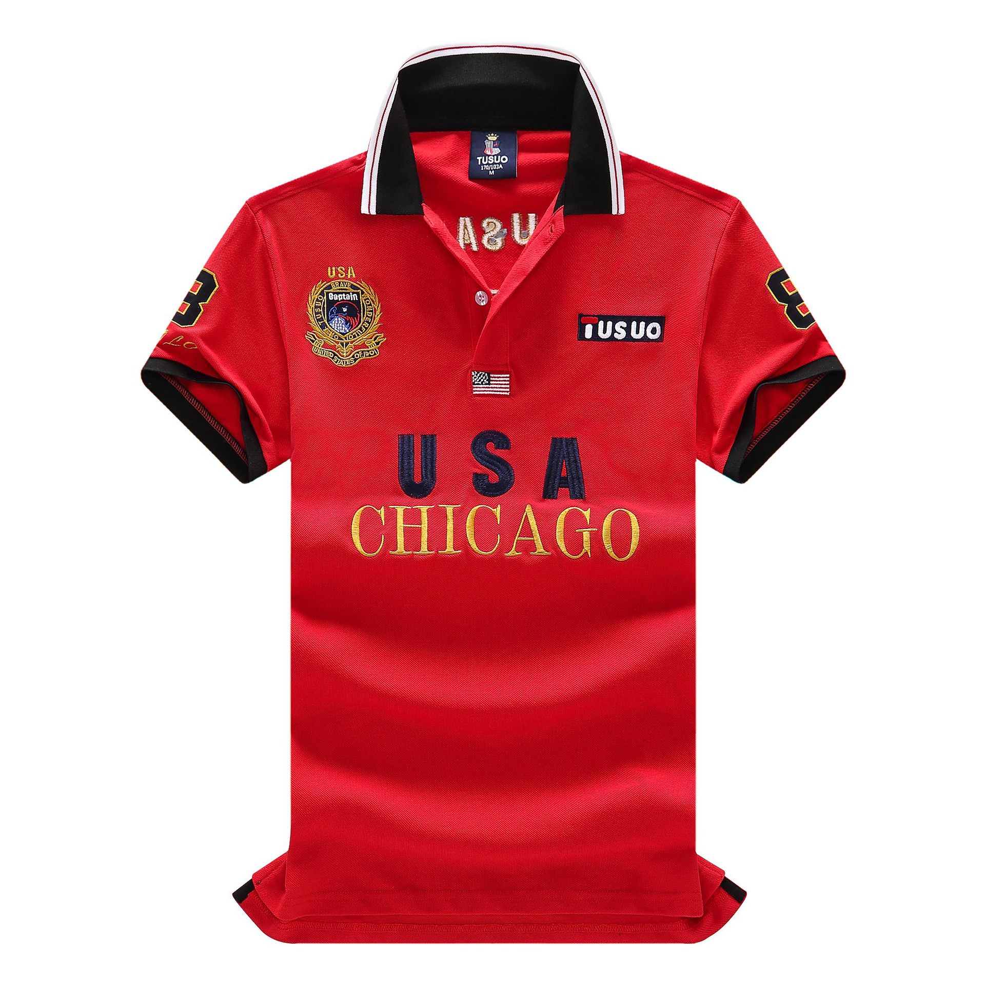 

Wholesale 2021 new product direct supply boutique cotton foreign trade sports leisure pure cotton slim fit plus size short-sleeved polo shirt for men, Red