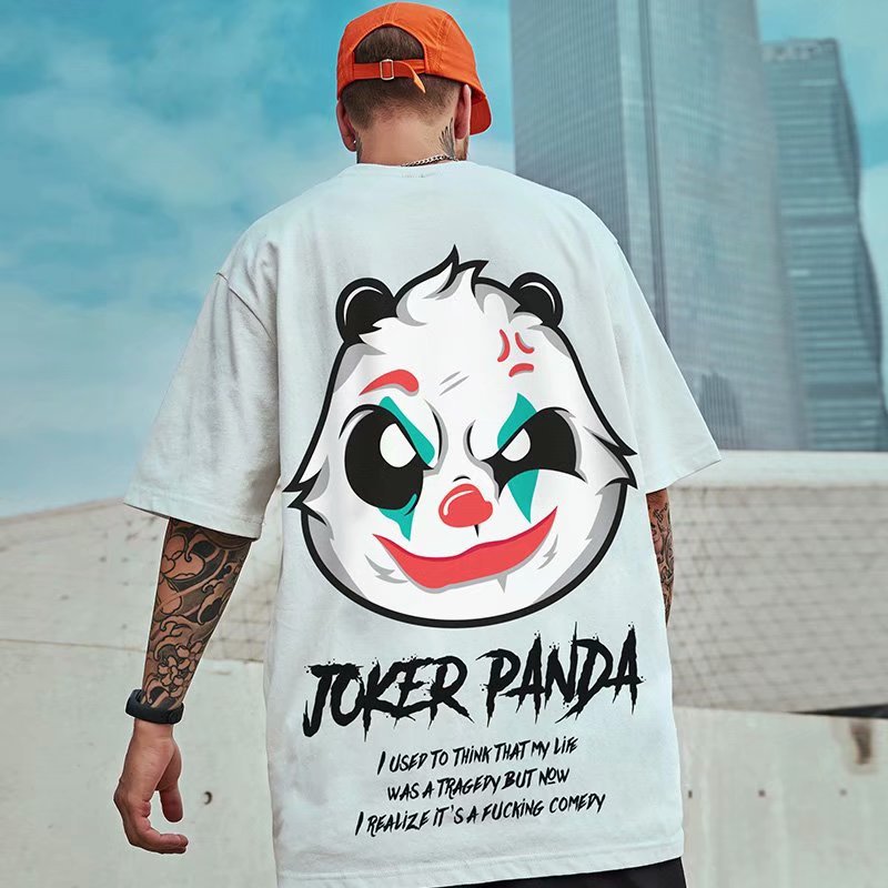 

Mens Hiphop T Shirt with Panda Pattern Boys 2021 Summer Streetwear Clothes 7 Styles for Wholesale Asian Size, White;black