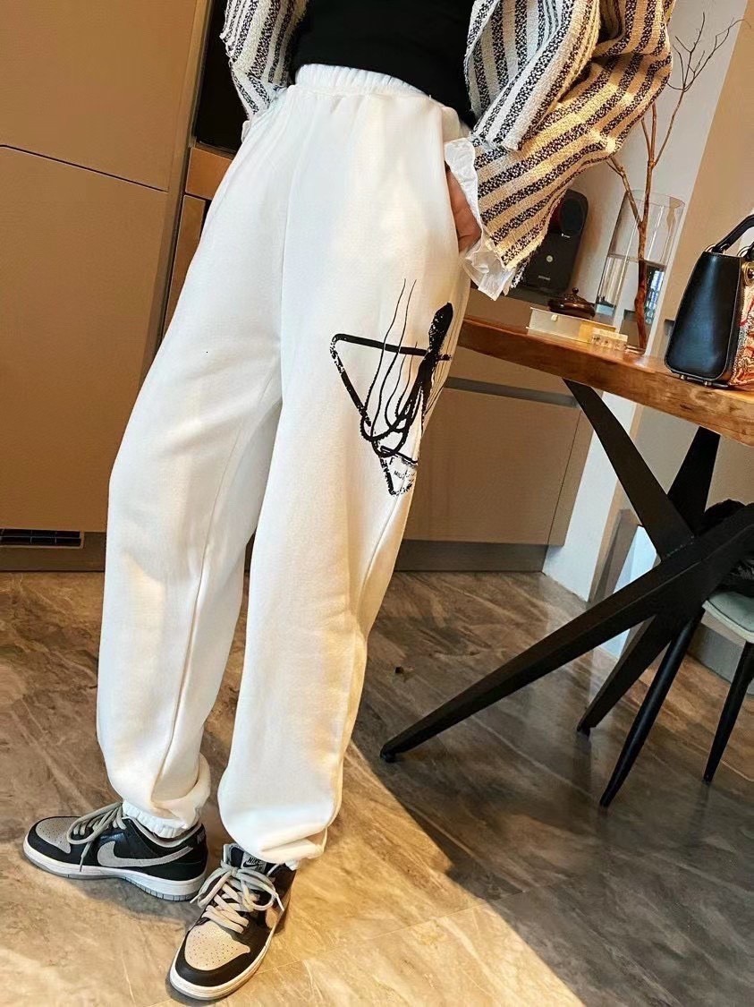 

casual pants p's 21 early autumn drawstring leg tied small ocs sweatpants, Black;white