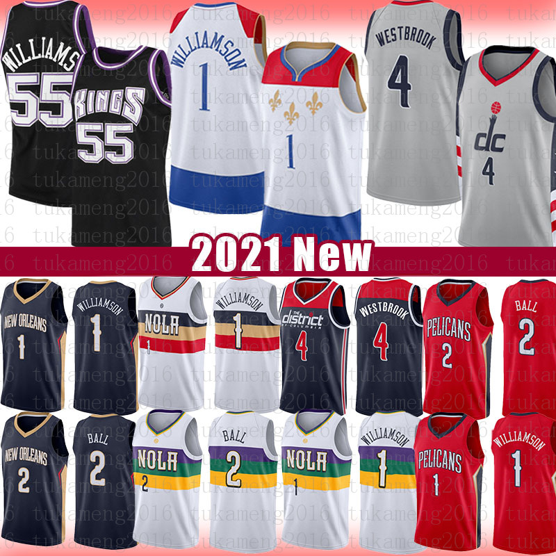

Zion 1 Williamson Lonzo 2 Ball 4 Russell Jason 55 Williams Westbrook Basketball Jersey New Washington Wizards Orleans Pelicans, Please buy 10 piece - if only need logos
