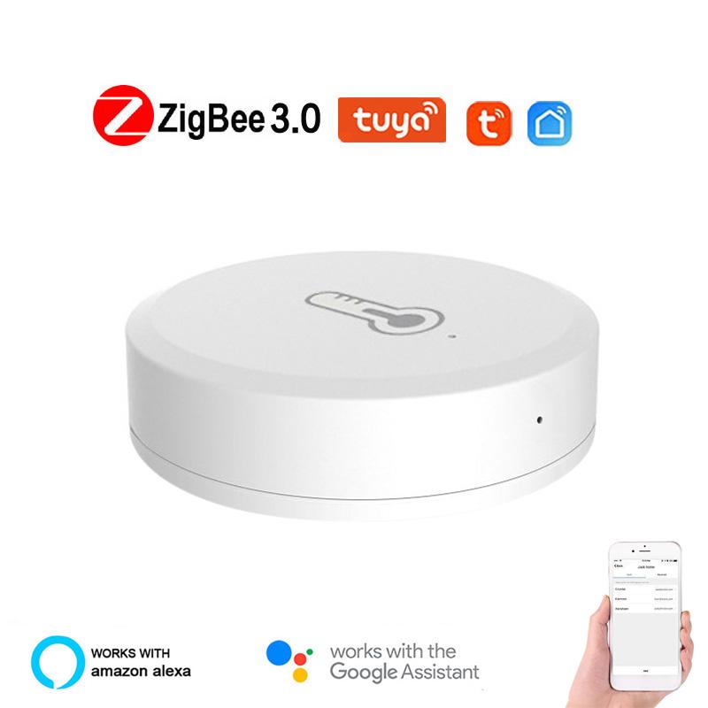 

Smart Home Control Tuya Life ZigBee Humidity And Temperature Sensor Battery Powered Security System Work With Alexa Google