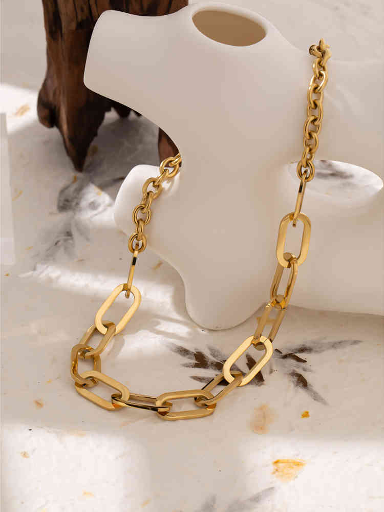 

Designer Necklace Luxury Jewelry 2021 Stainless Steel Punk HIP HOP ROCK Metal Statement Texture Chain Collar Fashion Party Gift