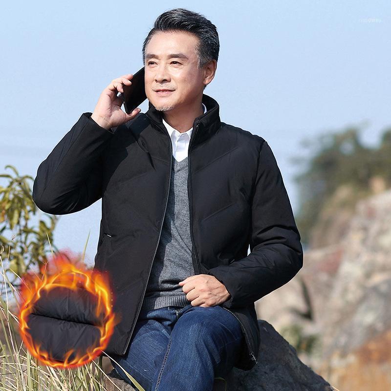 

Men's Down & Parkas Of Cotton-padded Clothes Men With Hair Thickening Jacket Middle-aged Wear Jacket1, Black