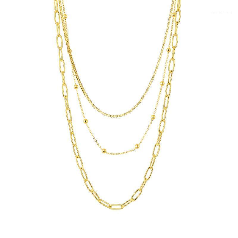 

Chains Fashion Stainless Steel Geometric Rectangle Chian Pendant Necklace Punk Multi-layer Rock Special Chain Neckalce Women Jewelry
