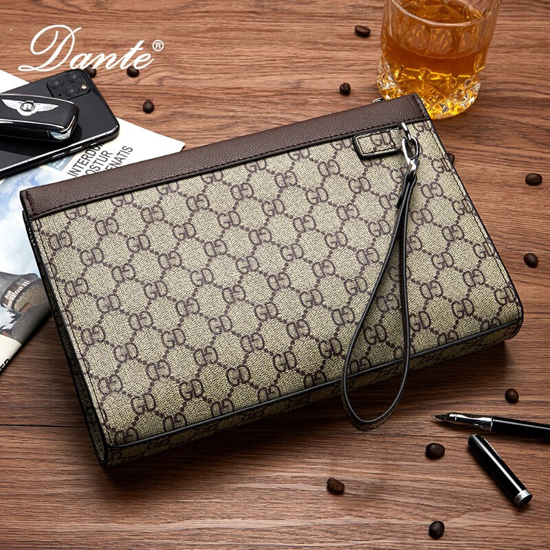 

Dante Fashion Business Style Men's Handbag Clutch Bag Soft Male Waist Pack GGS Bag Elegant Leisure Stylish Hand bag Men Pouch, Box
