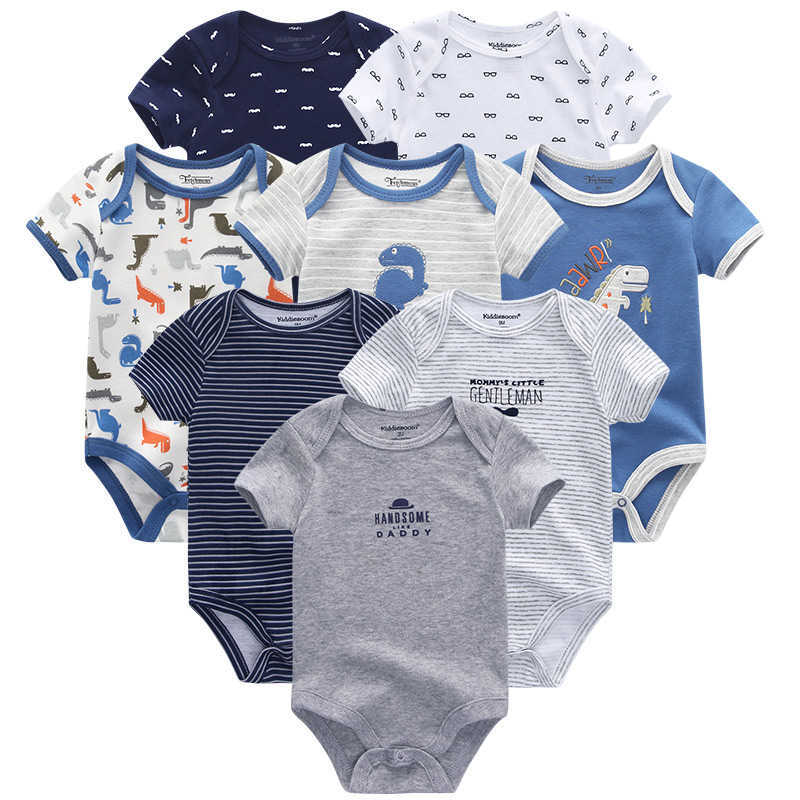 

8pcs born Baby Boy Clothes Breathable Cotton Short Sleeve Romper Clothing For Boys Girls Cute Cartoon jumpsuits Summer est 210722, Bds8912
