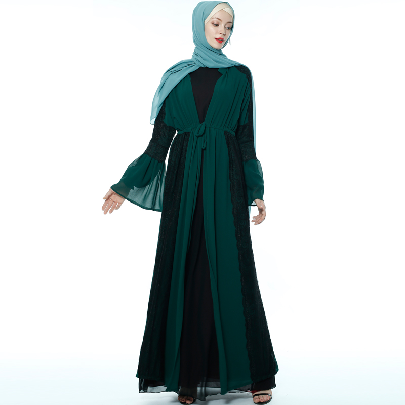 

Chiffon Open Dubai Abaya Turkey Kimono Muslim Hijab Dress Kaftan Abayas For Women Caftan Robe Musulmane Femme Islamic Clothing