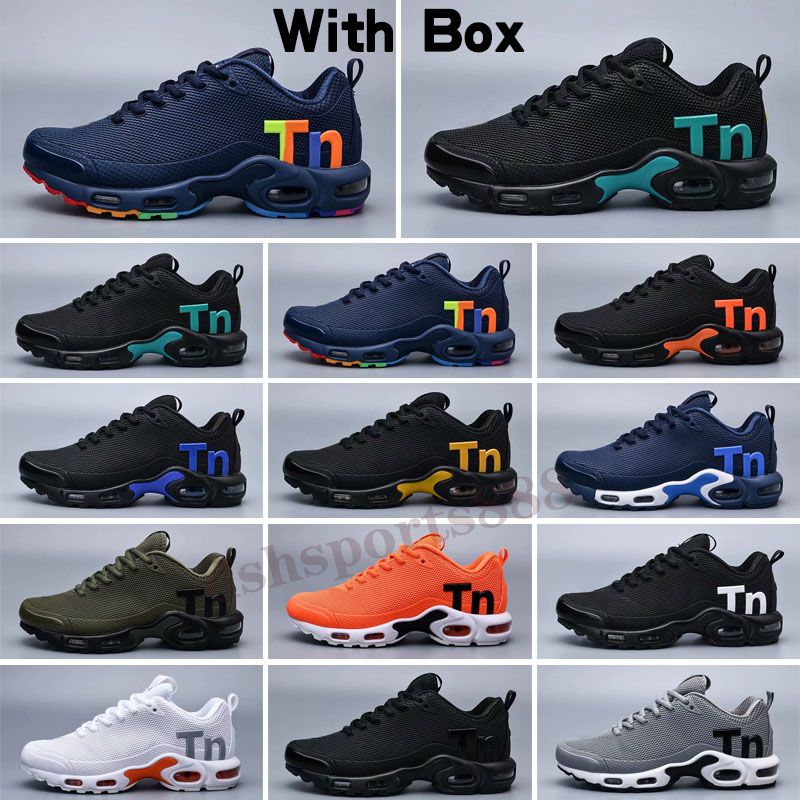 

2020 KPU Mercurial Plus Tn Run Shoes Mens SE Black White Orange Men Women Trainers Sports Sneakers Size 5.5-13, Black;brown