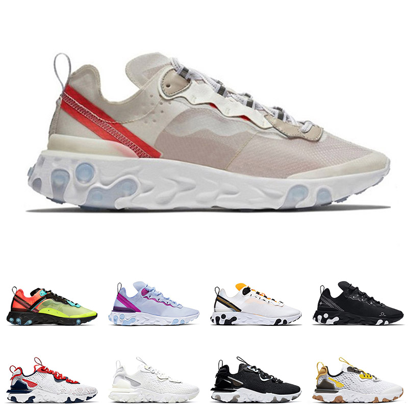 

React Vision Epic Running Shoes Sail Men Women Black Schematic OLT Racer Pink Element 55 Undercover Dark Grey Saffron Outdoor Trainers Sneakers 36-45, C57 triple white 36-45
