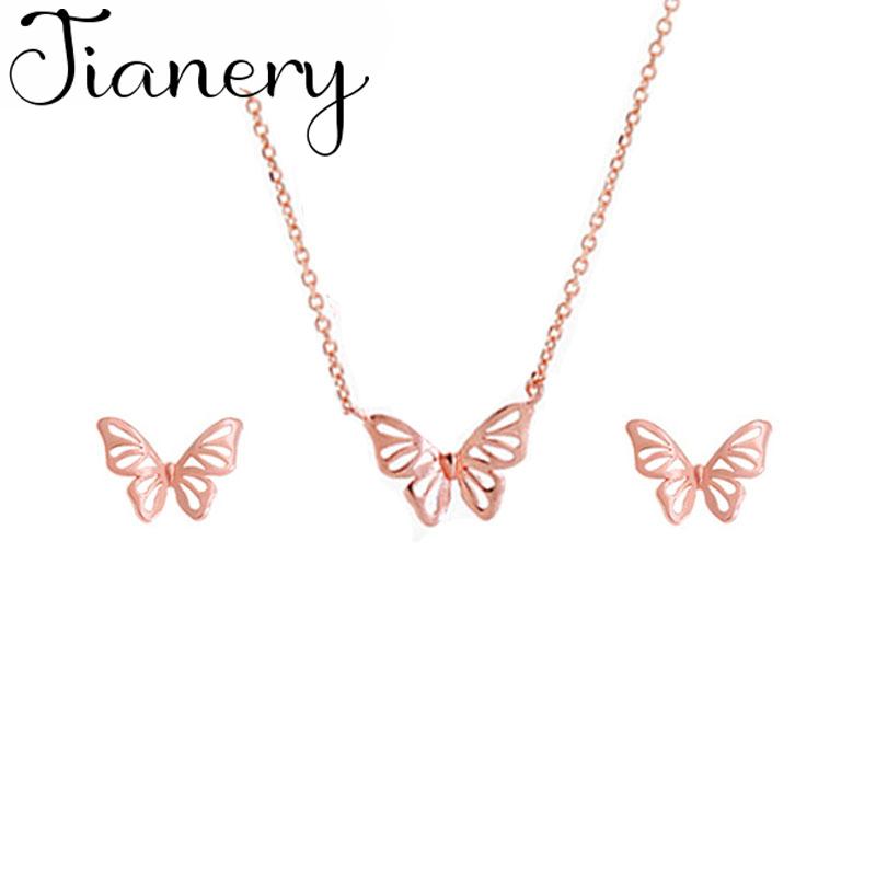 

Earrings & Necklace Boho Jewelry Sets Fashion Long Chains Butterfly Necklaces For Lady Wedding Bridal 2021, Silver