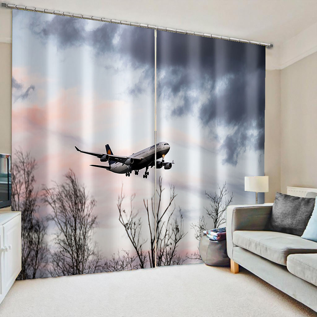 

High quality custom fly curtain 3D Window Curtains For Living Room Bedroom Customized size, Grey