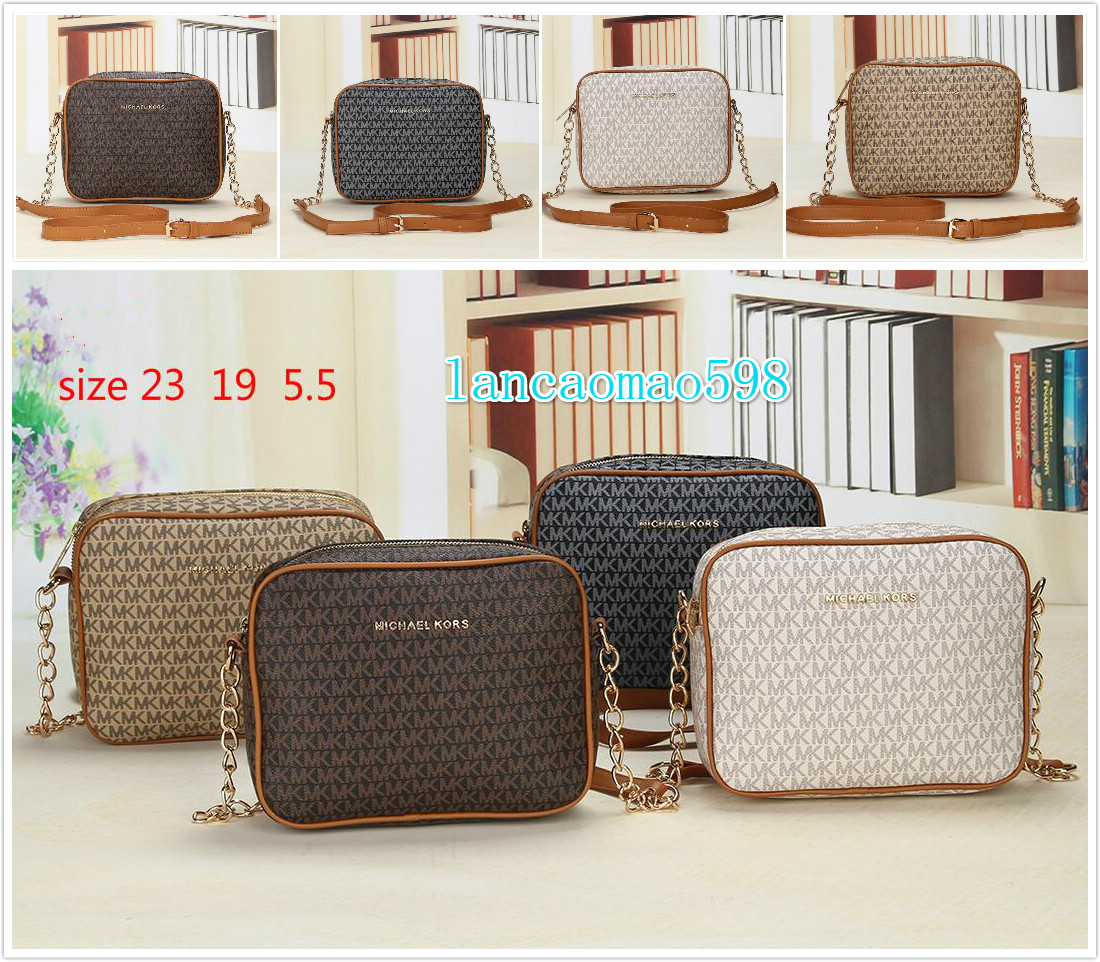 

02 Hot michael mk kors Leather chain bag handbag Shoulder Bag Envelope bag Crossbody bags Shopping Bags women messenger bags, Black;brown
