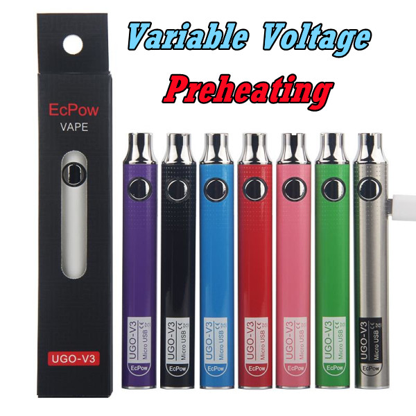 

UGO V3 900mAh 510 Thread Battery Preheating Vape Pen Variable Voltage Vaporizer For Thick Oil Cartridges Electric Dab Rig